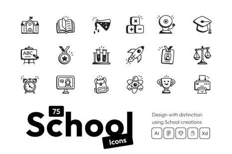 School Doodles Icons Pack
