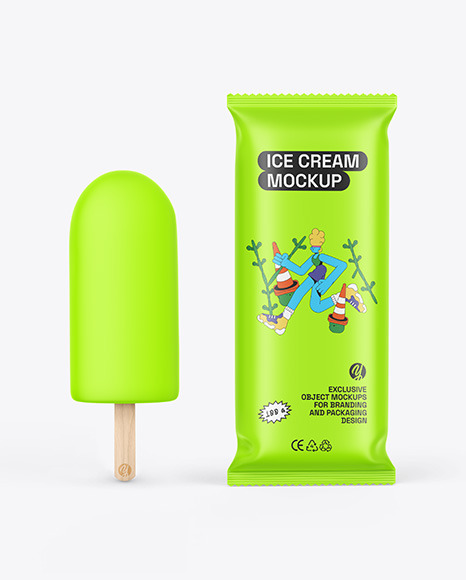 Matte Flow Pack W/ Ice Cream Mockup