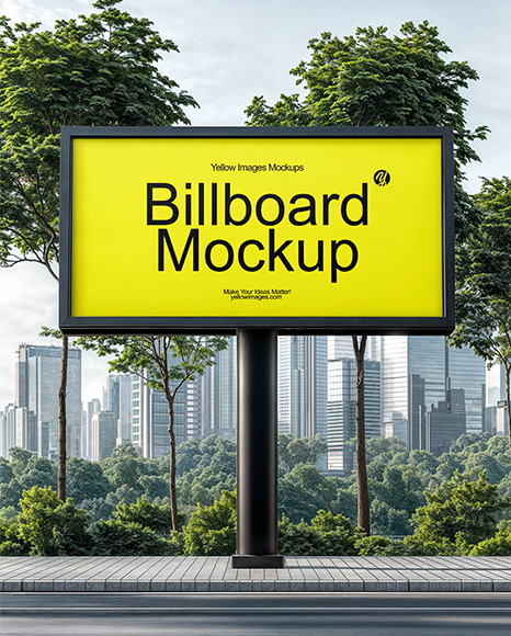 Billboard in Front of the City Mockup