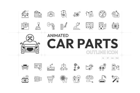 Animated Car Mechanic Icon Set