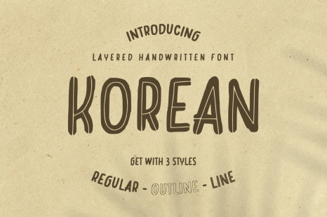 Korean - Layered Handwritten Font
