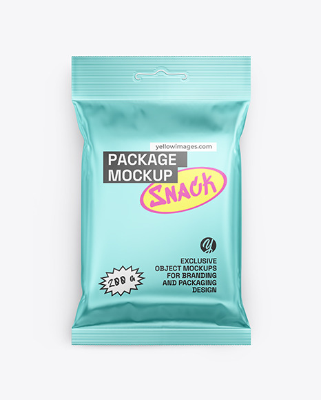 Matte Metallic Snack Package Mockup