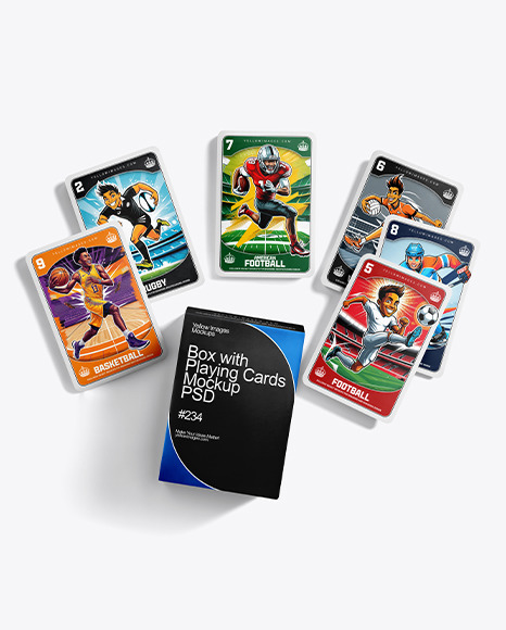 Box with Playing Cards Mockup