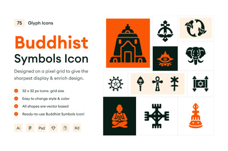Buddhist Symbols Icons