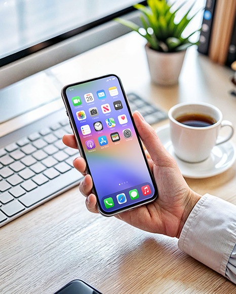 Iphone in a Hand Mockup