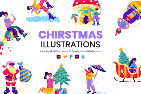 Christmas Characters Illustrations