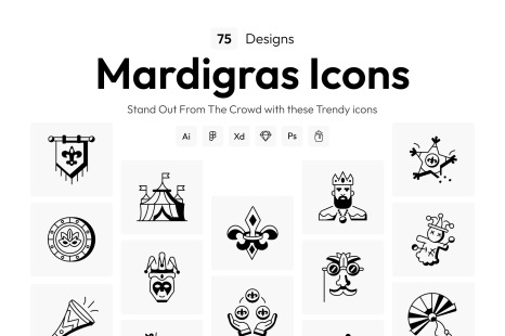 Mardi Grass Icon Set