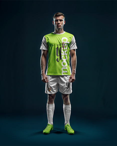 A Man Wearing a Full Soccer Kit Mockup