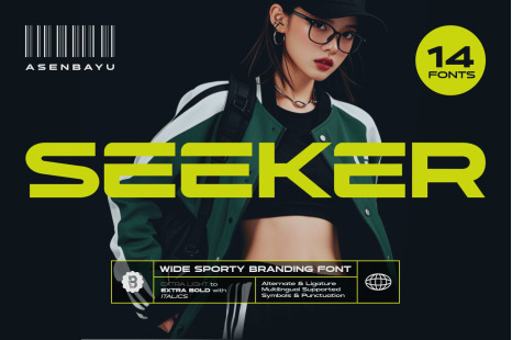 Seeker - Wide Sporty Branding Font