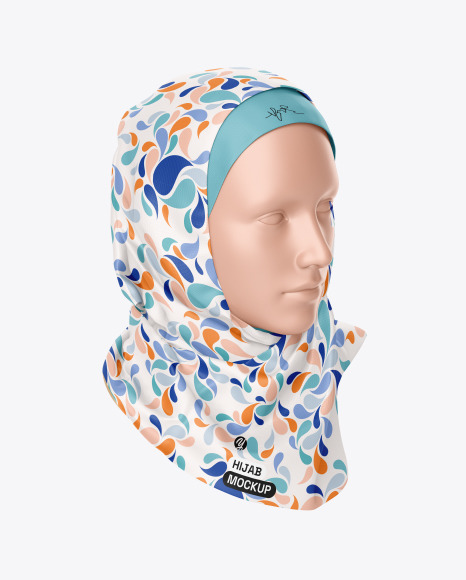 Hijab Mockup - Half Side View