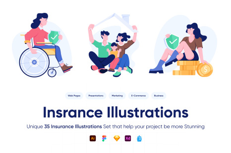 Insurance Illustration Set