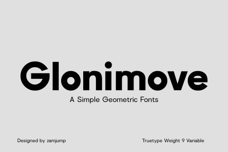 Glonimove - A Simple Geometric Font Family