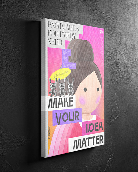 Canvas Picture on the Wall Mockup