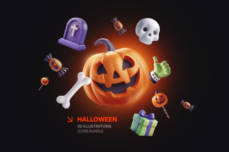 Halloweed 3D Icon Pack - Illustrations on PNG and Vector Format