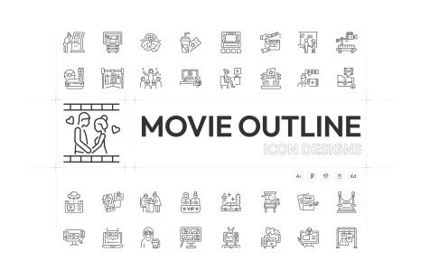Movie and Theater Icon Set