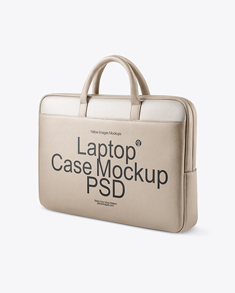 Leather Laptop Case Mockup - Half Side View