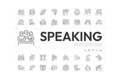 Talking and Speaking Icon Set
