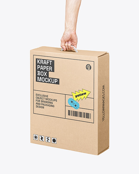 Hand Holding Paper Box Mockup