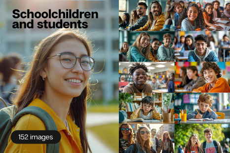 Schoolchildren and students - 152 images