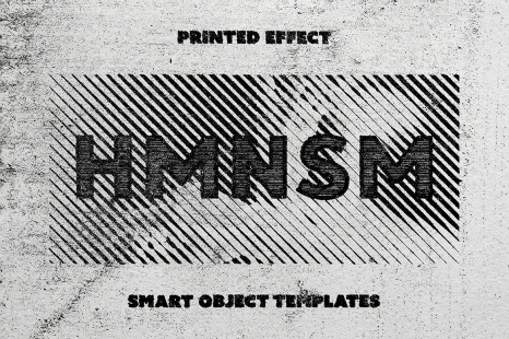 Grunge Printed Text &amp; Logo Effect