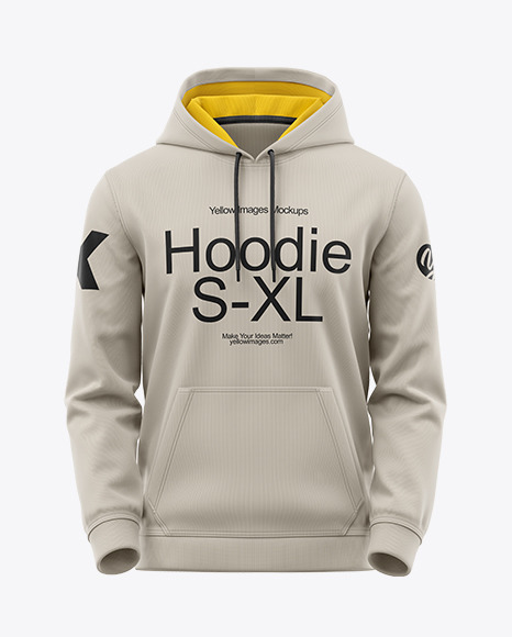 Men&#039;s Hoodie with Kangaroo Pocket Mockup - Front View