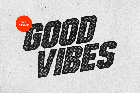 Distressed Ink Stamp Text &amp; Logo Effect