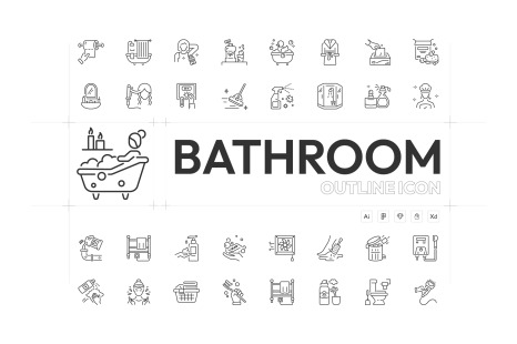 Bathroom Linear Icon Set
