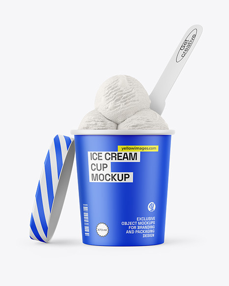 Matte Ice Cream Cup Mockup