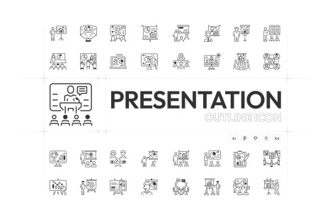 Presentation Outline Icon Set