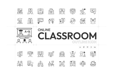Online Classroom Icons