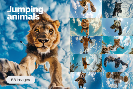 Jumping animals - 65 images