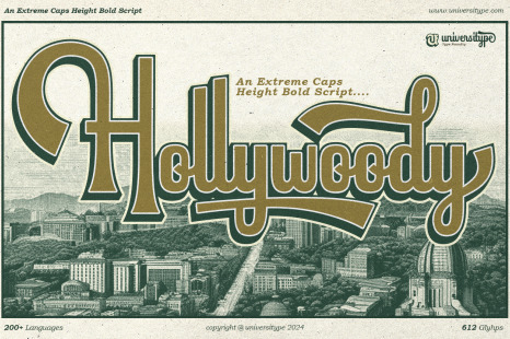 UT Hollywoody - An Extreme Caps Height Bold Script