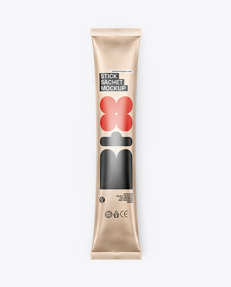 Matte Metallic Stick Sachet Mockup