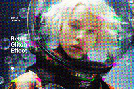 90s Screen Glitch Photo Effect