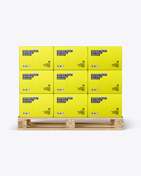 Wooden Pallet With Boxes Mockup