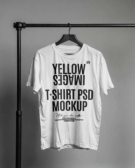Regular T-Shirt on a Black Hanger Mockup
