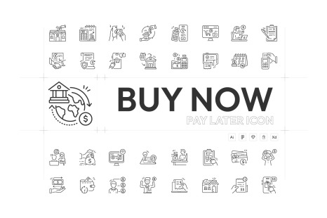 Buy Now Pay Later Icon Set
