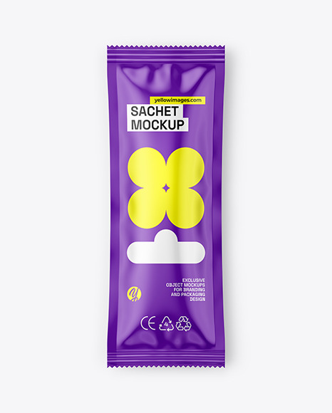 Glossy Sachet Mockup