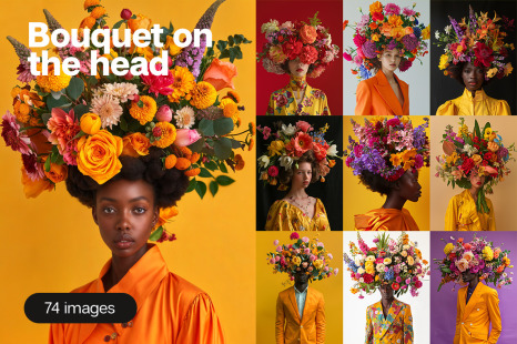 Bouquet on the head - 74 images