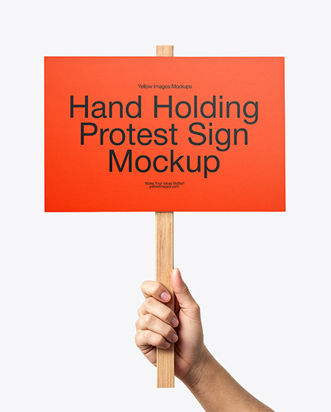 A Hand Holding a Sign Mockup