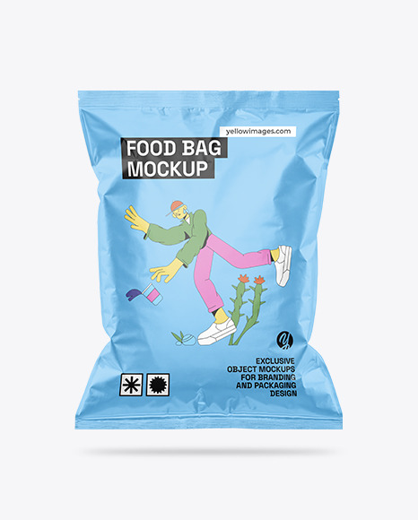 Glossy Food Bag Mockup