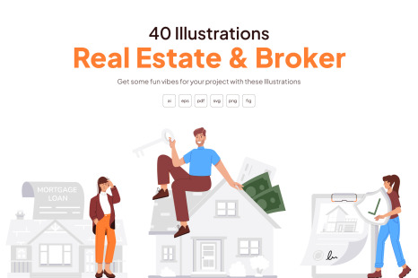 Real Estate and Broker Illustrations