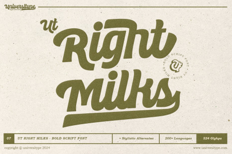 UT Right Milks - A Bold Script Font