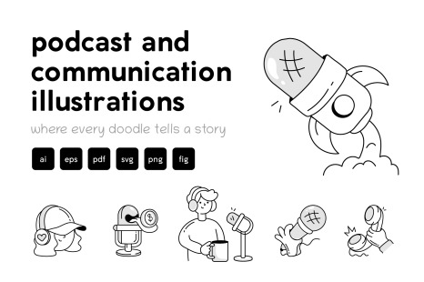 Podcast and Communication Icons