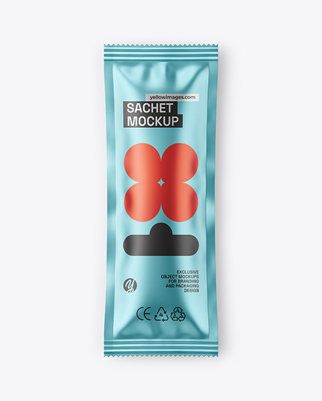 Matte Metallic Sachet Mockup