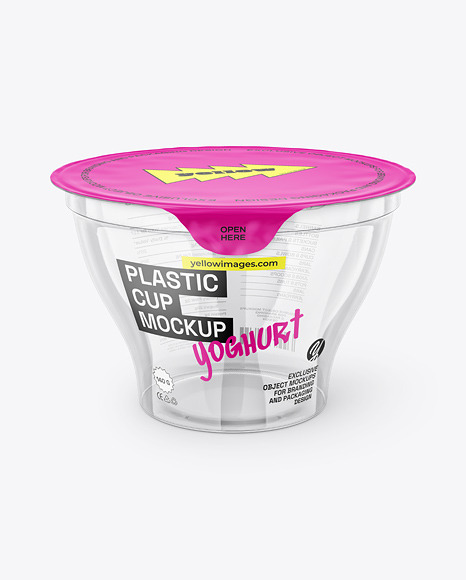Clear Plastic Yoghurt Cup Mockup