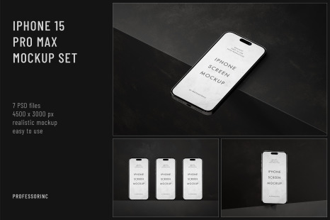 Apple iPhone 15 Pro Max Mockup Set