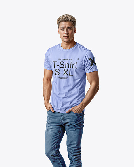 A Man in a T-Shirt and Pants Mockup