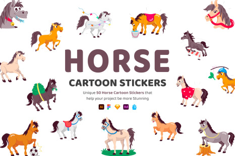Horse Cartoon Stickers