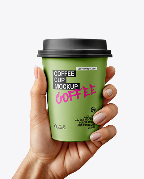 Paper Coffee Cup in a Hand Mockup